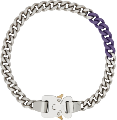 Alyx Silver & Purple Buckle Necklace