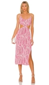 Lovers & Friends Makena Midi Dress In Fuchsia