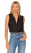 Favorite Daughter The Sleeveless Date Blouse In Navy In Black