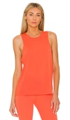 Splits59 Toni Round-neck Stretch-woven Tank Top In Mandarin