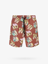 Palm Angels X Vilebrequin Brown Monogram Print Swim Shorts In Brown