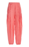 STELLA MCCARTNEY PLEATED JACQUARD TAPERED-LEG PANTS