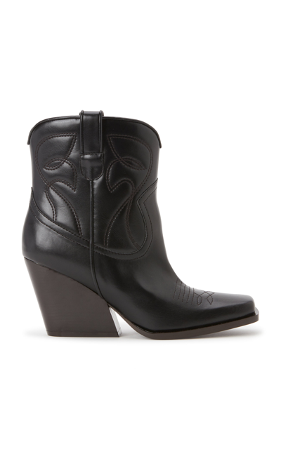 Stella Mccartney Cloudy Vegan Leather Cowboy Boots In Black