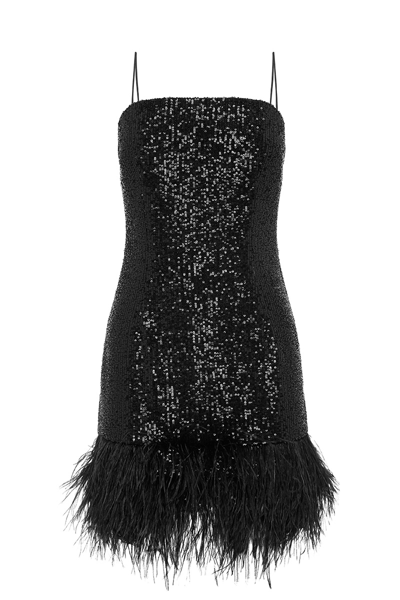 rebecca vallance black sequin dress MONA ONE SLEEVE MIDI DRESS Black - Rebecca Vallance
