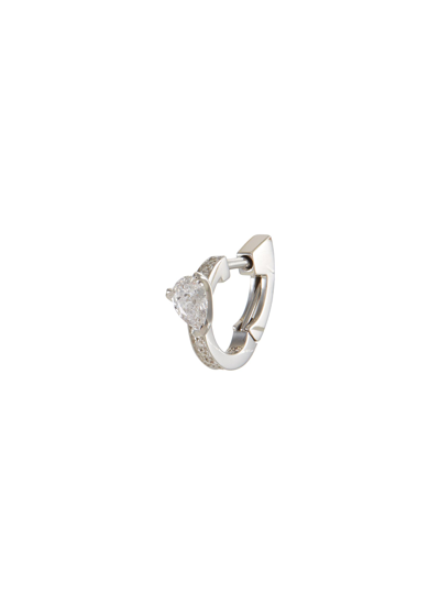Repossi 18k White Gold Serti Sur Vide Diamond Earring In Silver