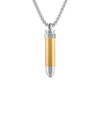 ESQUIRE MEN'S JEWELRY MEN'S TWO TONE STAINLESS STEEL BULLET PENDANT NECKLACE