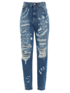 Dolce & Gabbana Distressed High-rise Skinny Jeans In Light Blue