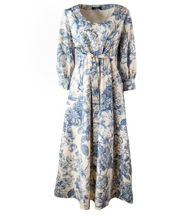 Weekend Max Mara Max Mara Weekend Alba Ecru Blue Dress In Blu / Ecr |  ModeSens