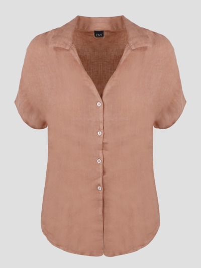 Fay Linen Shirt Pink  Woman