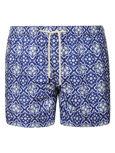 Peninsula Swimwear Santa Margherita Geometric Swim Shorts In Blue