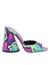 Attico Luz Multicolored Embossed Mule Sandals In Multicolor