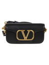 Valentino Garavani Mini Logo Leather Shoulder Bag In Nero