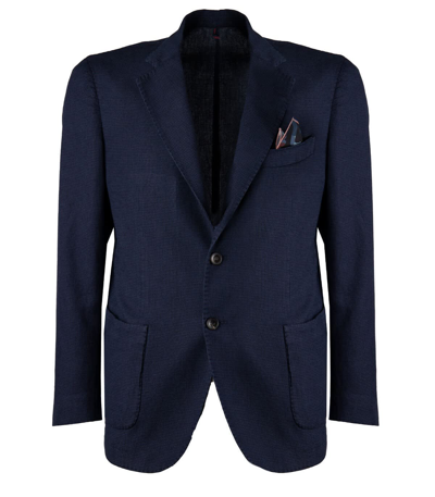 Santaniello Blue Single-breasted Suit Jacket