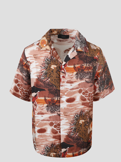 Amiri Hawaiian Printed Silk Twill Shirt In Pink