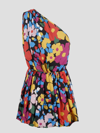 Saint Laurent Women's Printed Viscose Mini Dress In Blue
