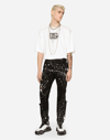 DOLCE & GABBANA SKINNY STRETCH JEANS WITH RIPS AND SPLASH DESIGN