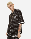 DOLCE & GABBANA OVERSIZE SHIRT WITH POLKA-DOT PRINT AND DG PATCH
