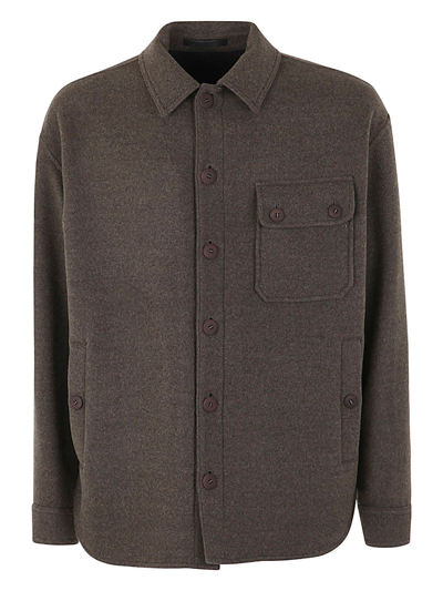 Giorgio Armani Sophisticated Wool Shirt For Men In Black