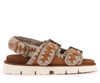 MOU MOU BIO BUCKLE SANDAL IN LEATHER COLOR SUEDE
