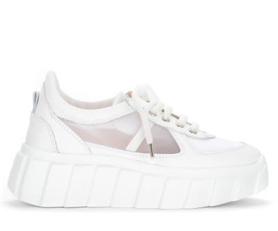 Agl Attilio Giusti Leombruni Agl Blondie Sneaker In White Leather And Technical Fabric In Bianco