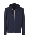 Balmain Zipped Flock Hoodie In Saj Bleu Marine Blanc