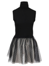Red Valentino Knitted Peplum Top In No Nero