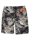Heron Preston Dry Fit Camouflage Pattern Shorts In Camou Green