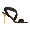 BALMAIN MONETA VELVET SANDALS