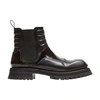 Balmain Army Leather Chelsea Boots In Noir