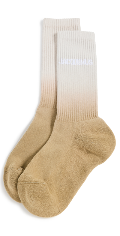 Jacquemus Les Sock Moisson Ribbed Cotton-blend Socks In Light Beige