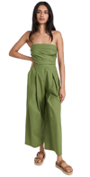 Rachel Comey Tristan Strapless Pleated Jumpsuit In Green