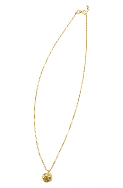 Adornia 14k Gold Plated Twisted Knot Pendant Necklace In Yellow