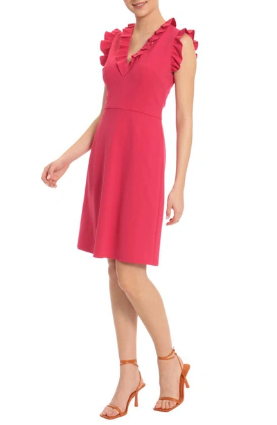 Maggy London Ruffle Sleeve Mini Dress In Jazzy Pink