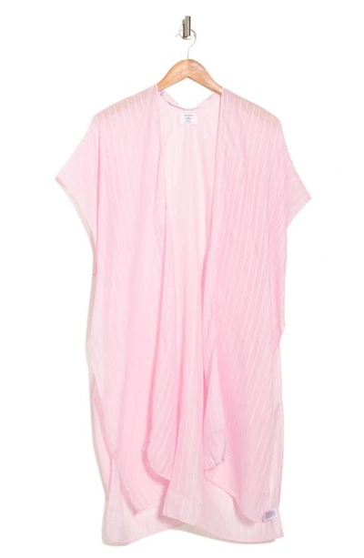 Melrose And Market Tie Dye 3/4 Sleeve Ruana Duster In Pink Steam