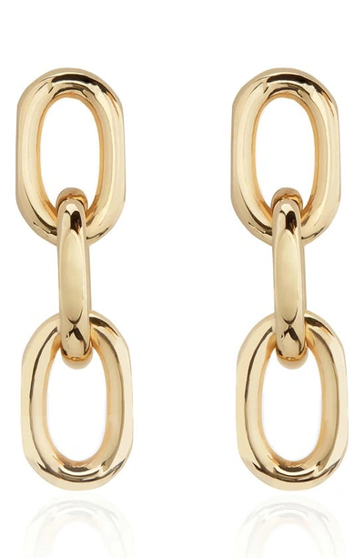Monica Vinader Alta Capture Mini Link Drop Earrings In Yellow Gold
