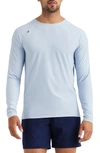 Rhone Crew Neck Long Sleeve T-shirt In Blue Fog