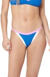 L*space Vacay Bikini Bottoms In Cream/ Pink/ Blue