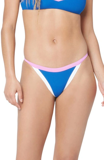 L*space Vacay Bikini Bottoms In Cream/ Pink/ Blue