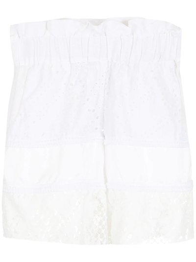 Amir Slama Broderie-anglaise Shorts In White