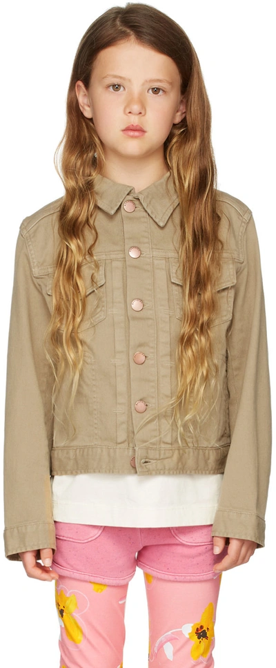 Bonpoint Kids Khaki Avery Denim Jacket In Light Khaki