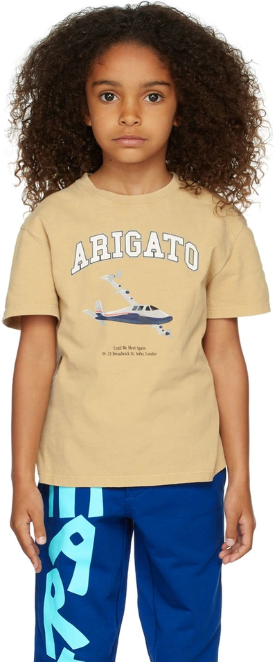 Axel Arigato Kids Tan Voyage T-shirt In Natural Peach