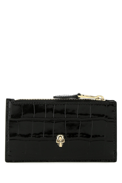 Alexander Mcqueen Black Leather Card Holder Nd  Uomo Tu