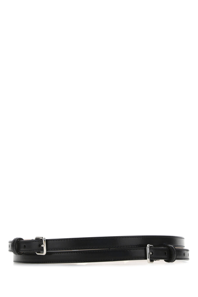 Alexander Mcqueen Black Leather Belt  Nd  Donna 95