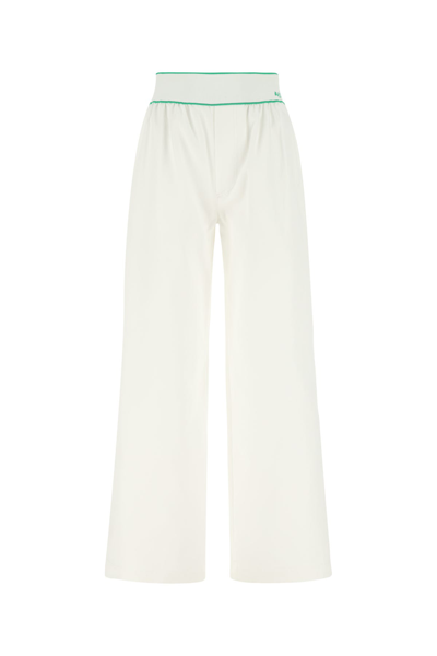 Bottega Veneta White Wide-leg Denim Trousers In Bianco