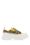 Alexander Mcqueen Yellow Leather Tread Slick Sneakers
