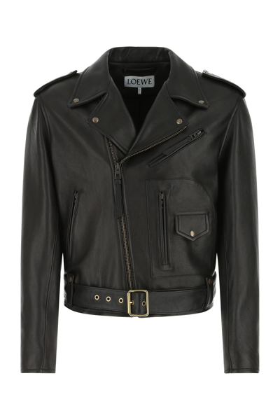 Loewe Biker Jacket In Black Leather