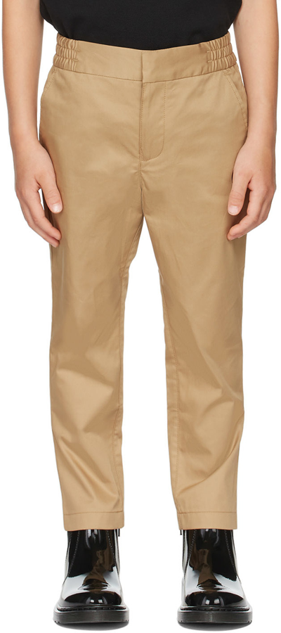 Burberry Kids Beige Leonard Trousers In Archive Beige