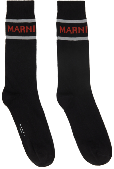 Marni Black Logo Socks