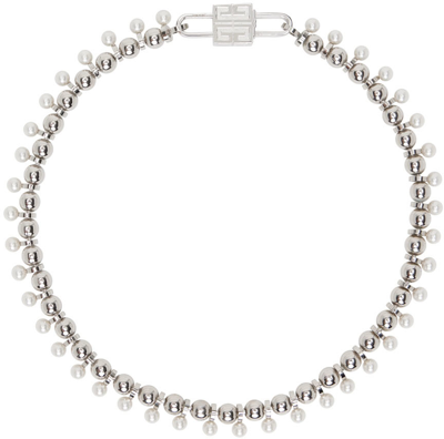 Givenchy Silver 4g Pearl Necklace