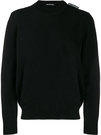 Balenciaga Cashmere Knitted Sweater In Black